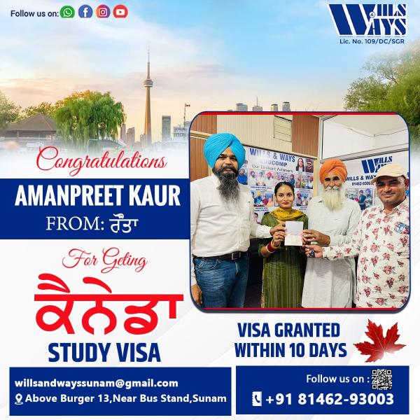 AMANPREET K CANADA STUDY VISA