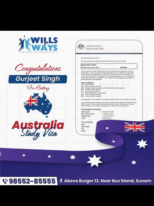GURJEET SINGH AUSTRALIA STUDY VISA
