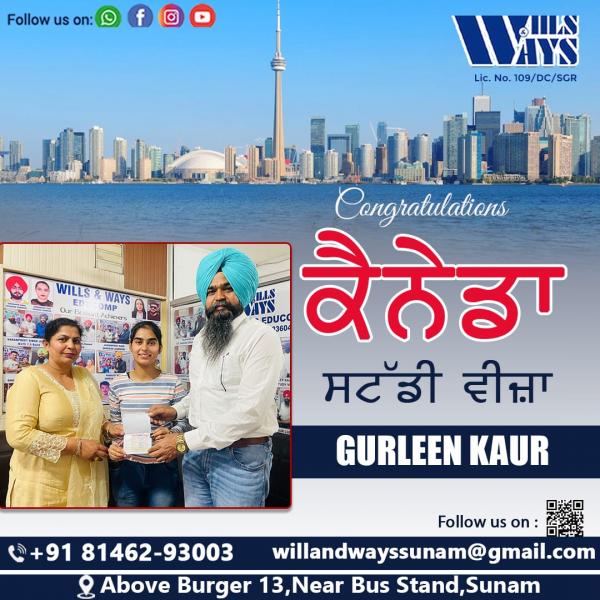 GURLEEN KAUR CANADA STUDY VISA