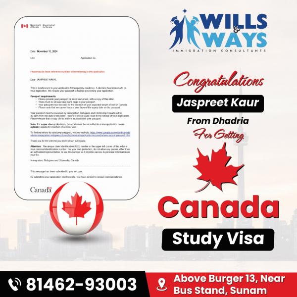 JASPREET KAUR CANADA STUDY VISA