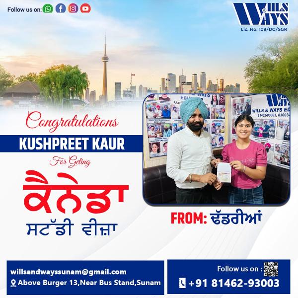 KHUSHPREET KAUR CANADA STUDY VISA