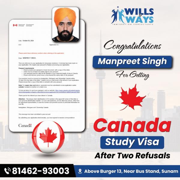 MANPREET SINGH CANADA STUDY VISA
