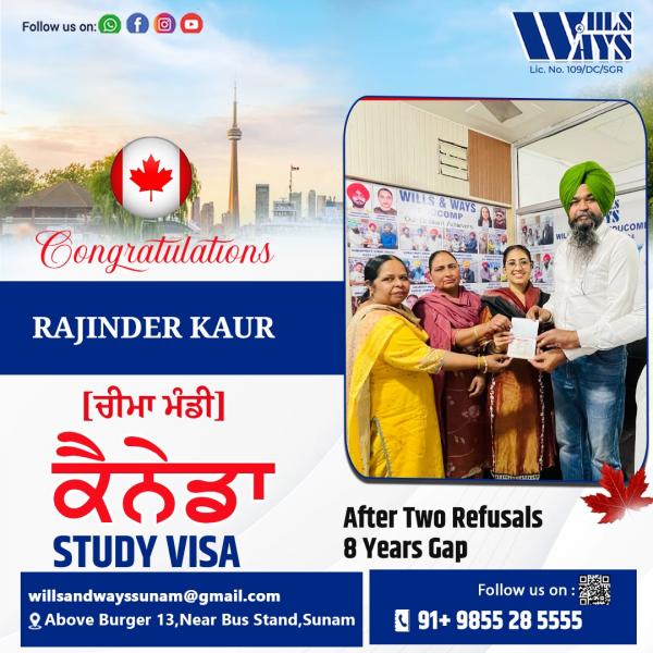 RAJINDER K CANADA STUDY VISA